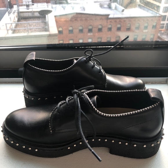 Rag & Bone black leather studded oxfords - Picture 5 of 6